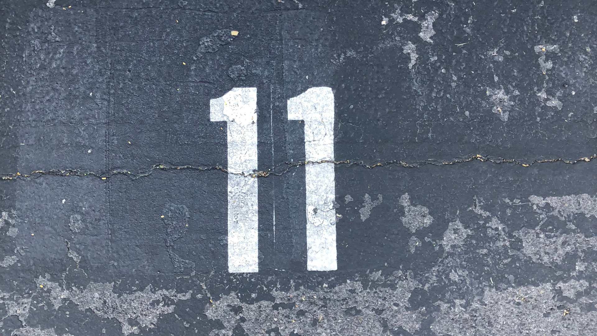 nombre 11 sur le sol