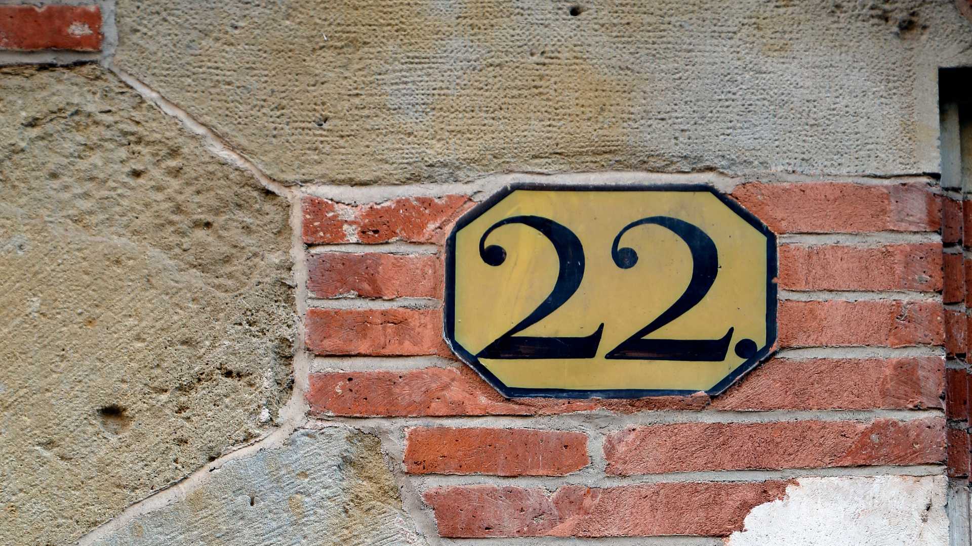 nombre 22 sur une maison